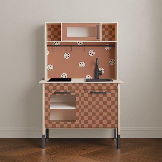 Checkerboard Hippie Play Kitchen Stickers for IKEA DUKTIG