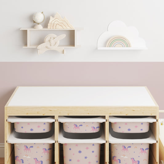 Daphne Mystical Unicorn Storage Bin Sticker for IKEA Trofast