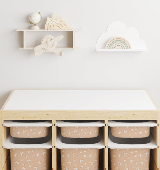 Hallie Floral Storage Bin Sticker for IKEA Trofast
