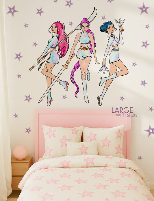 K-Pop Demon Hunter Trio Wall Decals