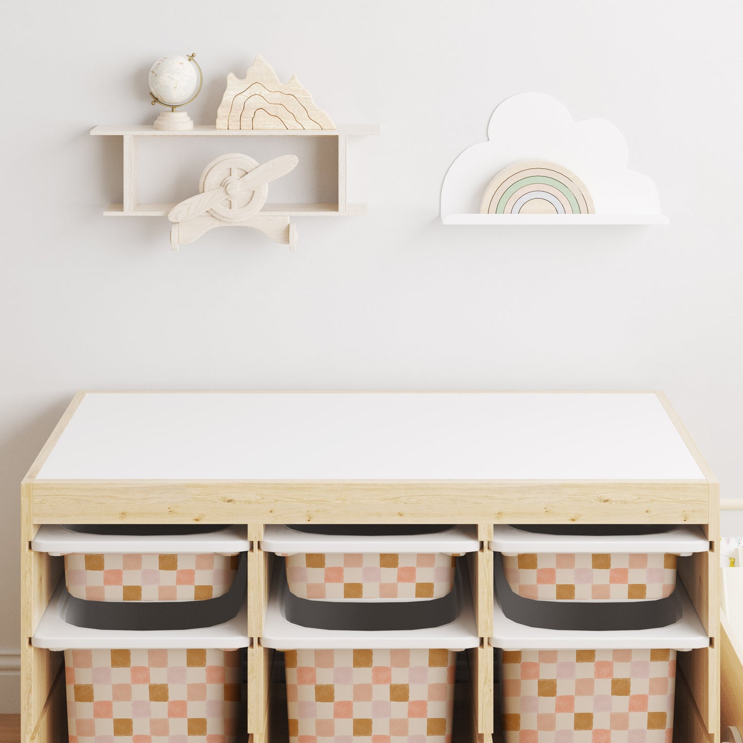 Matilde Checkered Storage Bin Sticker for IKEA Trofast