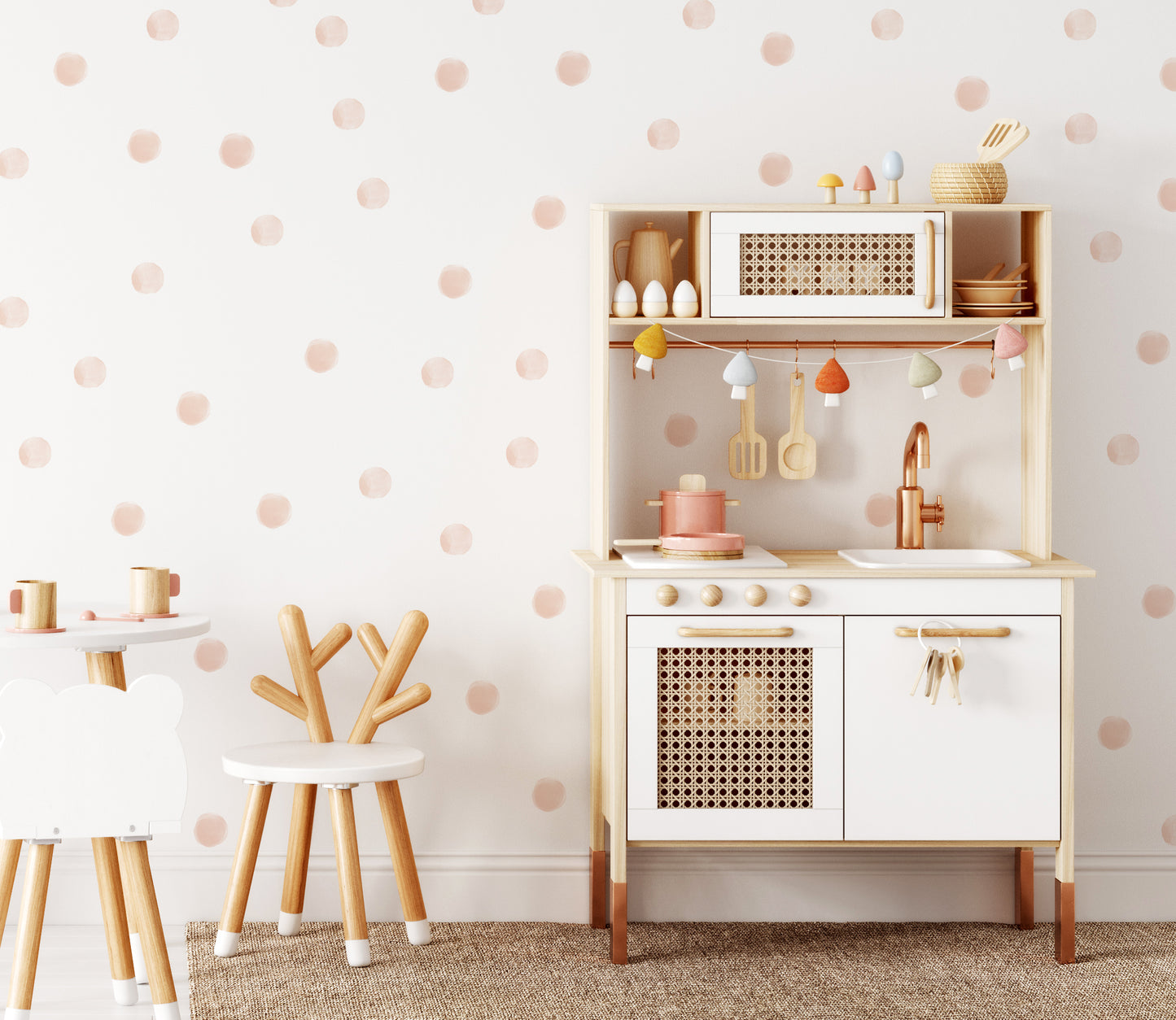 Blush Watercolor Dot Wall Decals