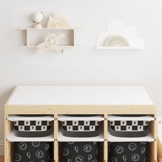 Slash ϟ Retro Storage Bin Sticker for IKEA Trofast