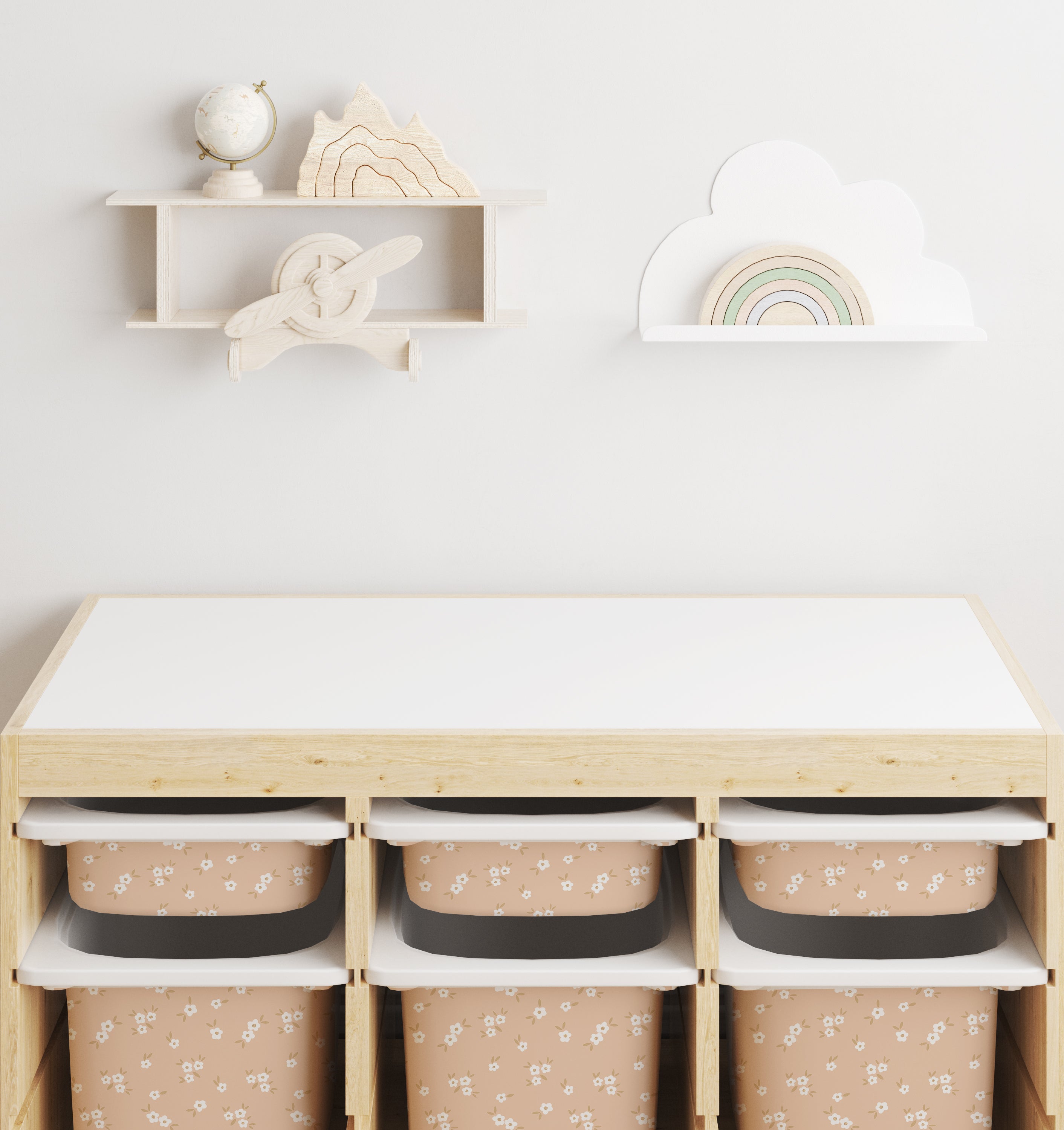 Hallie Floral Storage Bin Sticker for IKEA Trofast – Ash & Olive co.