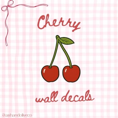 'Mon Chéri' Cherry Fabric Wall Decals