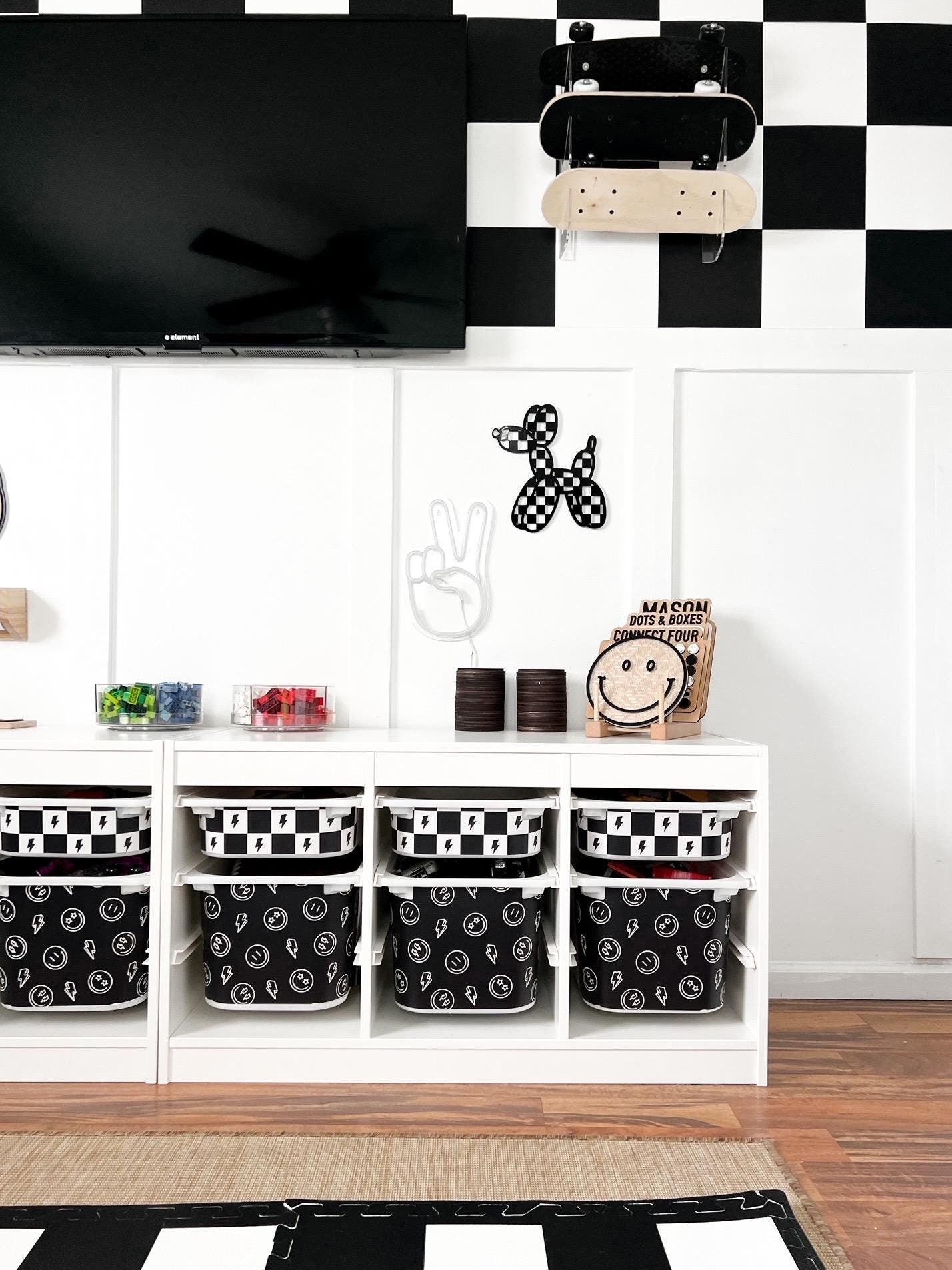Slash ϟ Retro Storage Bin Sticker for IKEA Trofast